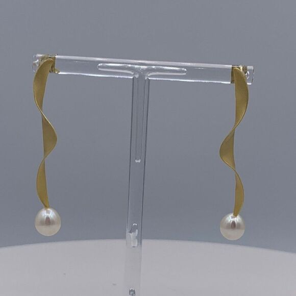 Ring, solid sterling, real pearl, 22 K gold, sz 7,8, cigar band, hand made, NWOT - Picture 15 of 16